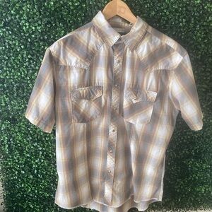 Vintage Wrangler snap front shirt Sz Lg